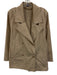 Eileen Fisher Size Large Khaki Beige Cotton Blend Long Sleeve Pockets Jacket Khaki Beige / Large