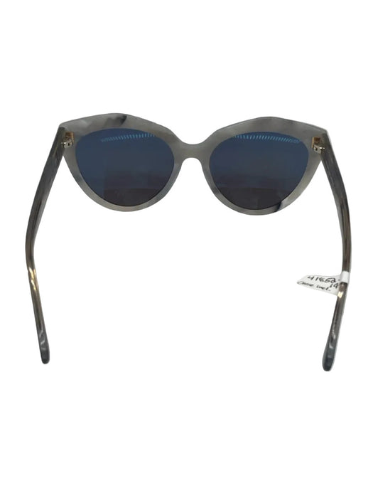 Balenciaga Gray Acetate Cat Eye Watercolor Tinted Lens Logo Sunglasses