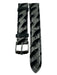 Michele Black & Pewter Leather & Suede Metallic Abstract SHW Watchband Black & Pewter