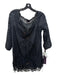 Hale Bob Size S Black Cotton & Silk Eyelet Long Sleeve Tunic Length Beaded Top Black / S