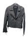 All Saints Size 8/10 Black Leather Moto Studded Zip Up Zip Pocket Jacket Black / 8/10