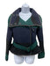 Burberry Brit Size 8 Navy Blue, Green & Black Virgin Wool Blend Button Up Jacket Navy Blue, Green & Black / 8