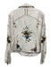 Blank NYC Size M White & Multi PU leather Moto Zip Floral Embroideries Jacket White & Multi / M