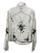 Blank NYC Size M White & Multi PU leather Moto Zip Floral Embroideries Jacket White & Multi / M