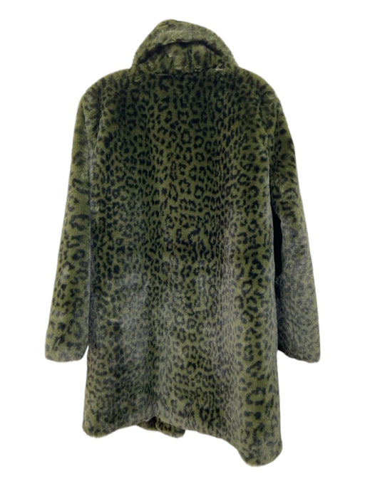 Rachel Zoe Size M Green & Black Polyester Animal Print Button Up pocket Jacket Green & Black / M