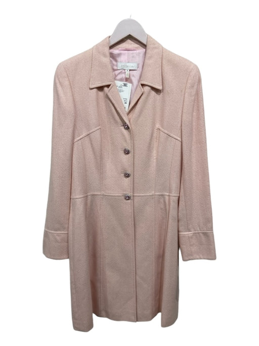 Escada Size 36 Light Pink Wool Jeweled Buttons Collared Evening Coat Light Pink / 36