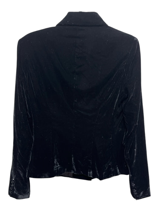 Bardot Size 8 Black Polyester Velvet Blazer Double Breasted Jacket Black / 8