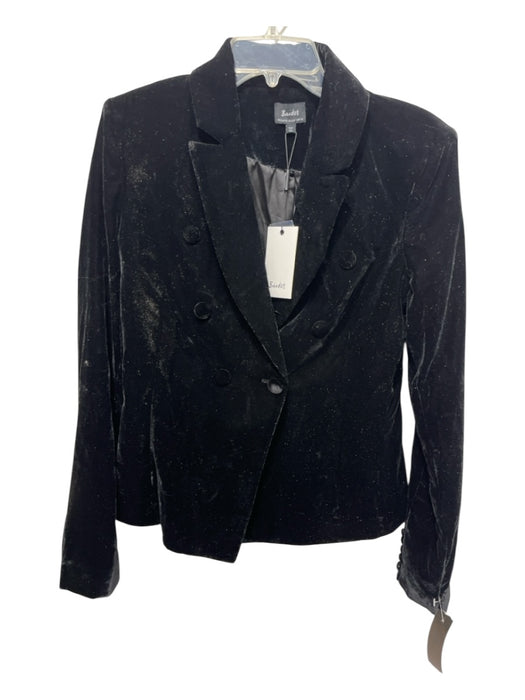 Bardot Size 8 Black Polyester Velvet Blazer Double Breasted Jacket Black / 8