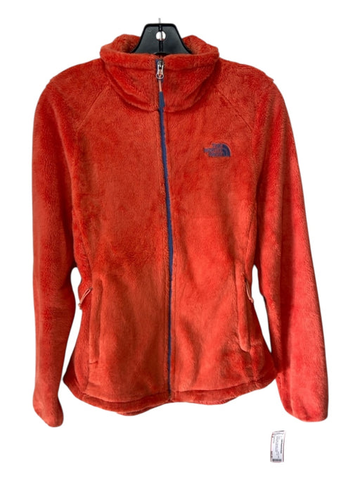 The North Face Size M Orange & Blue Polyester Fleece Zip Mock Neck Jacket Orange & Blue / M