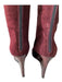 Ron Donovan Shoe Size 37.5 Burgundy Red Suede Almond Toe Wedge Stacked Boots Burgundy Red / 37.5