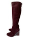 Ron Donovan Shoe Size 37.5 Burgundy Red Suede Almond Toe Wedge Stacked Boots Burgundy Red / 37.5