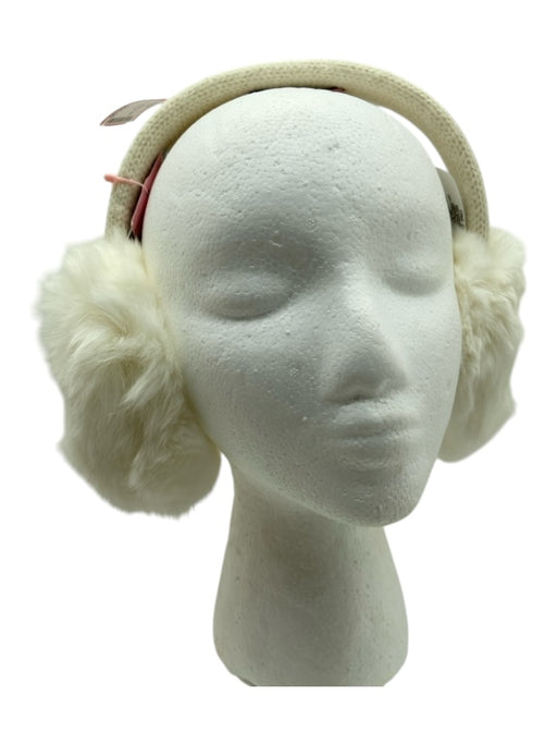 Juicy Couture Cream Knit Rabbit Fur Wool Earmuffs Cream