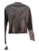 My Tribe Size S Brown Leather Crinkle Brass Hardware Button Jacket Brown / S