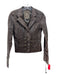 My Tribe Size S Brown Leather Crinkle Brass Hardware Button Jacket Brown / S