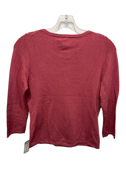 Moth Size M Rose Pink Rayon Blend Bow Pleated Neckline 3/4 Sleeve Sweater Rose Pink / M