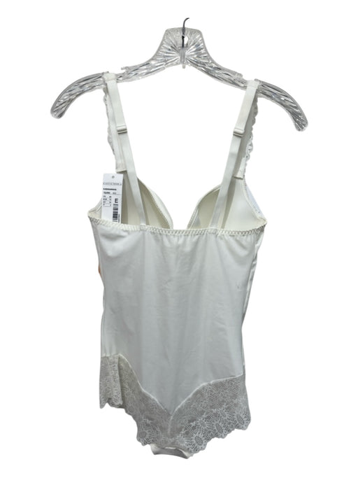 Simone Perele Size 34 Cream White Nylon Blend Lace Trim Cupped Cami Bodysuit Cream White / 34