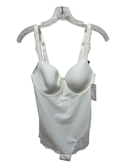 Simone Perele Size 34 Cream White Nylon Blend Lace Trim Cupped Cami Bodysuit Cream White / 34