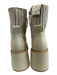 Dolce Vita Shoe Size 7 Cream White Leather Side Zip Platform Stretch Booties Cream White / 7