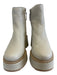 Dolce Vita Shoe Size 7 Cream White Leather Side Zip Platform Stretch Booties Cream White / 7