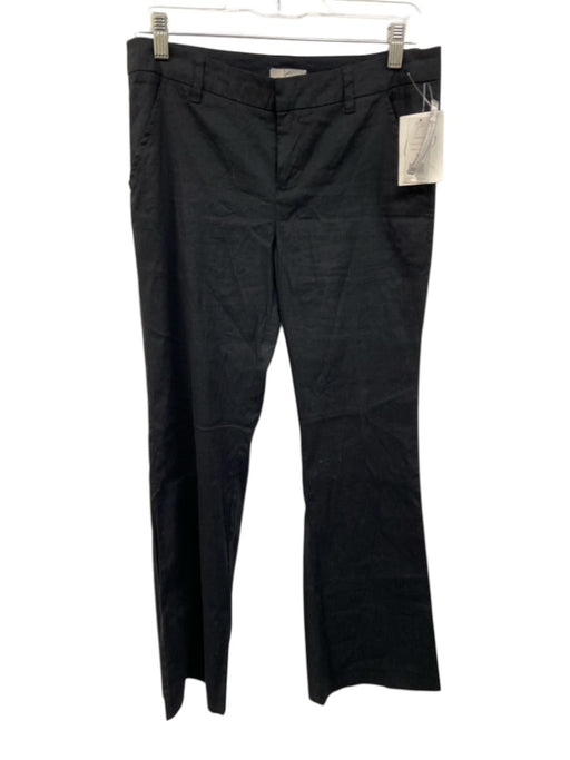 Josie Size 4 Black Linen & Viscose Mid Rise Zip Fly Trouser Pants Black / 4