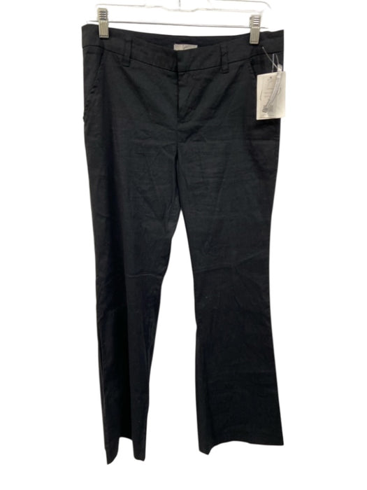 Josie Size 4 Black Linen & Viscose Mid Rise Zip Fly Trouser Pants Black / 4