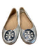 Tory Burch Shoe Size 7 Silver Leather metalic Silver Logo Ballet Shoes Silver / 7