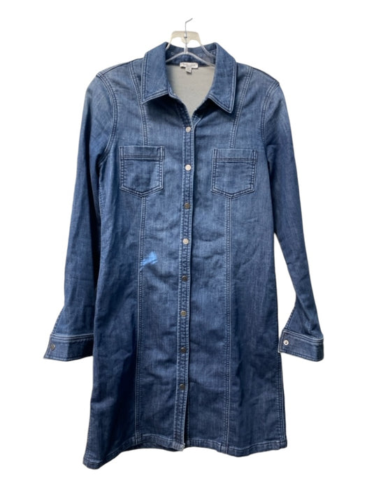 Splendid Size M Blue Cotton Button Down Denim Collared Shirt Dress Dress Blue / M