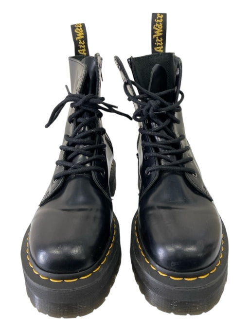 Dr Marten Shoe Size 8 Black Leather Combat Platform Lace Up Interior Zip Boots Black / 8