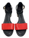 Tory Burch Shoe Size 8 Black & Red Leather open toe Ankle Buckle Sandals Black & Red / 8