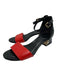 Tory Burch Shoe Size 8 Black & Red Leather open toe Ankle Buckle Sandals Black & Red / 8