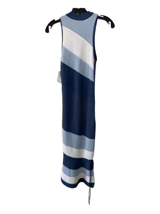 Jonathan Simkhai Size S Blue & White Rayon Blend Crochet Striped Midi Dress Blue & White / S