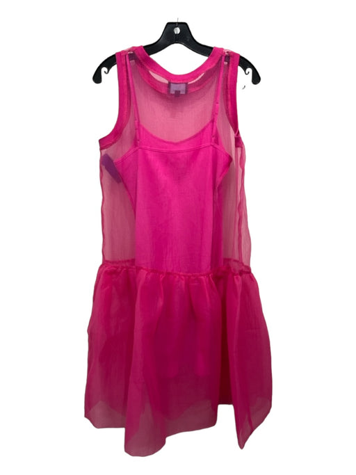 Cynthia Rowley Size S Hot pink Polyester Sheer Overlay Sleeveless Slip Inc Dress Hot pink / S