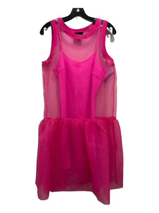 Cynthia Rowley Size S Hot pink Polyester Sheer Overlay Sleeveless Slip Inc Dress Hot pink / S