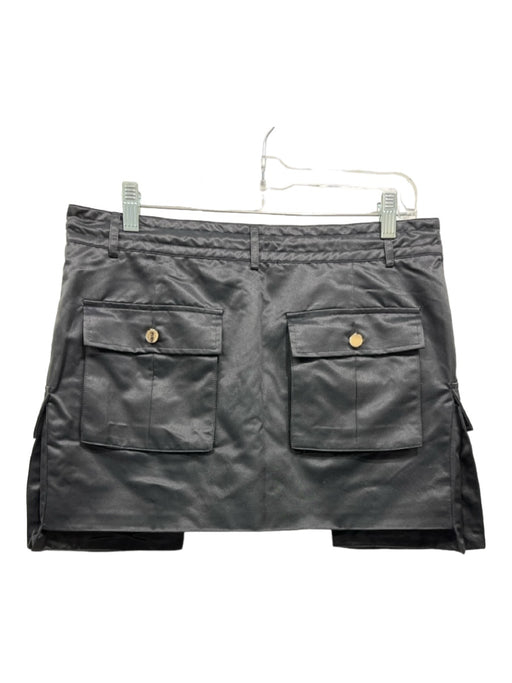 Cynthia Rowley Size 6 Black Cotton Blend Drawstring Waist Cargo Pockets Skirt Black / 6