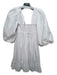 Show Me Your Mumu Size S White Cotton Half Puff Sleeve Elastic Waist Dress White / S