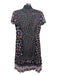 Diane Von Furstenberg Size 4 Black & Multi Silk Paint Splatter Floral Dress Black & Multi / 4