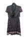 Diane Von Furstenberg Size 4 Black & Multi Silk Paint Splatter Floral Dress Black & Multi / 4