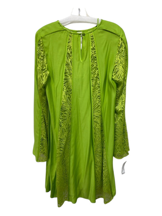 Diane Von Furstenberg Size S Lime Green Viscose Back Keyhole Laser Cut Dress Lime Green / S