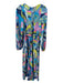 Mumu Size Small Light Blue, Pink & Multi Polyester Long Balloon Sleeve Dress Light Blue, Pink & Multi / Small