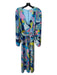 Mumu Size Small Light Blue, Pink & Multi Polyester Long Balloon Sleeve Dress Light Blue, Pink & Multi / Small