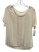 Trina Turk Size XS Beige Silk Pintuck Button Front Wide Neck Top Beige / XS