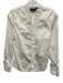 Halogen Size XS White Cotton Blend Button Front Ruffles Long Sleeve Top White / XS