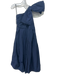 Donna Karan Size 2 Navy Blue Polyester Bow Zip Close Midi Pockets Gown Navy Blue / 2
