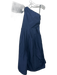 Donna Karan Size 2 Navy Blue Polyester Bow Zip Close Midi Pockets Gown Navy Blue / 2