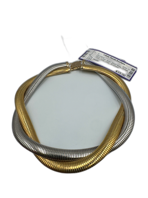 Napier Silver & Gold Metal Mixed Metal Omega Chain Twist Clasp Necklace Silver & Gold