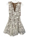 Bronx & Banco Size S White & Beige Polyester & Cotton Sleeveless Floral Dress White & Beige / S