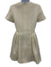Self-Portrait Size 4 Cream White Acrylic & Wool Short Sleeve Square Neck Dress Cream White / 4