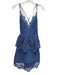 Self-Portrait Size 2 Cornflower Blue Polyester Spaghetti Strap V Neck Mini Dress Cornflower Blue / 2