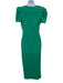 Self-Portrait Size 4 Green Polyester Crepe Short Puff Sleeve Ruched side Dress Green / 4