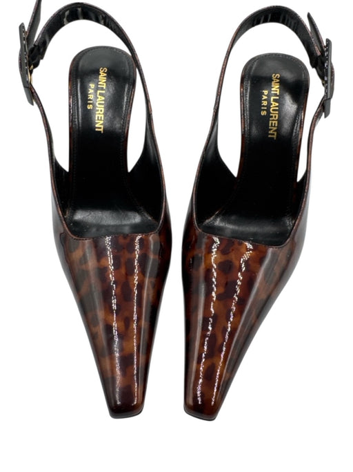 Saint Laurent Shoe Size 37 Mixed Browns Patent Leather Pointed Toe Pumps Mixed Browns / 37